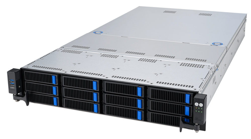 Front right AIME RS525 - GPU Rack Server