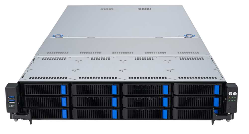 Front top AIME RS525 - GPU Rack Server