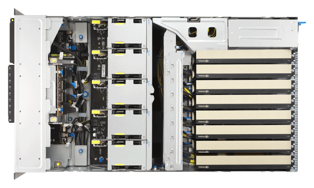 AIME A8005P multi gpu server - top open