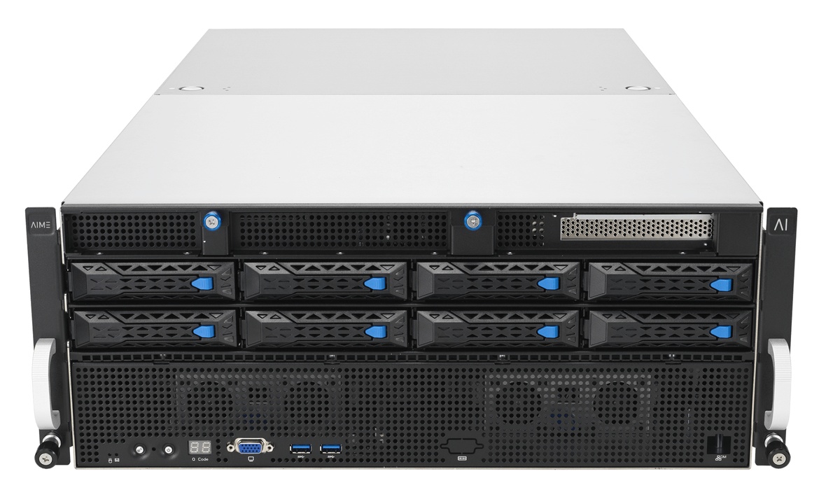 AIME A8000 Deep Learning Server - Front