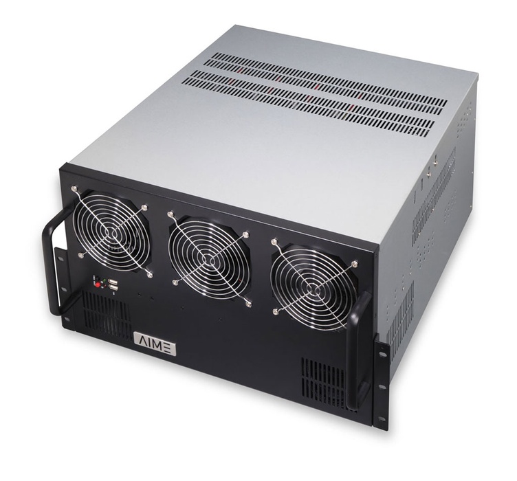 AIME R410 - 4 GPU Rack Server (top view)