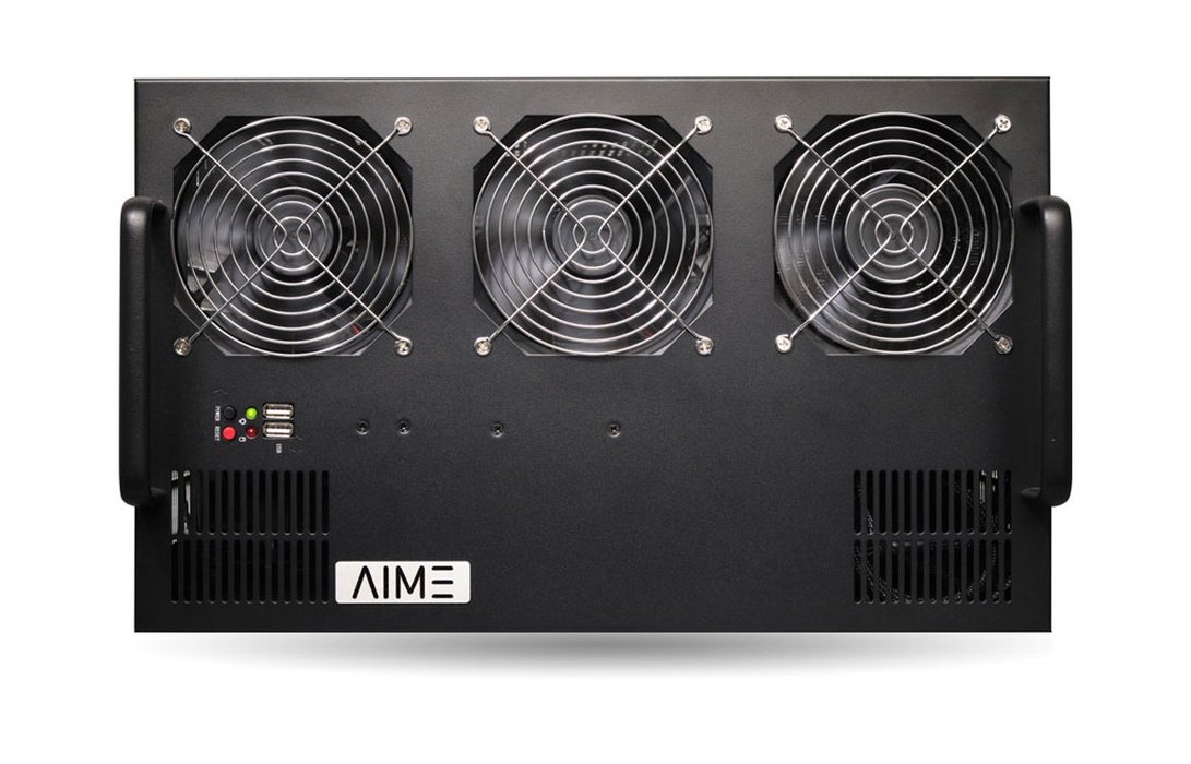 AIME R410 - 4 GPU Rack Server (front view)