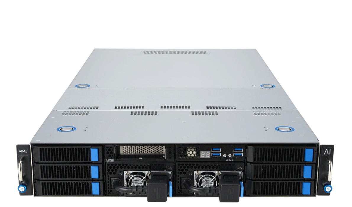 AIME A4004 Multi GPU Rack Server - Front Top