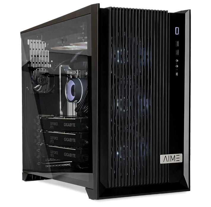 AIME T502 Multi GPU Workstation - Front